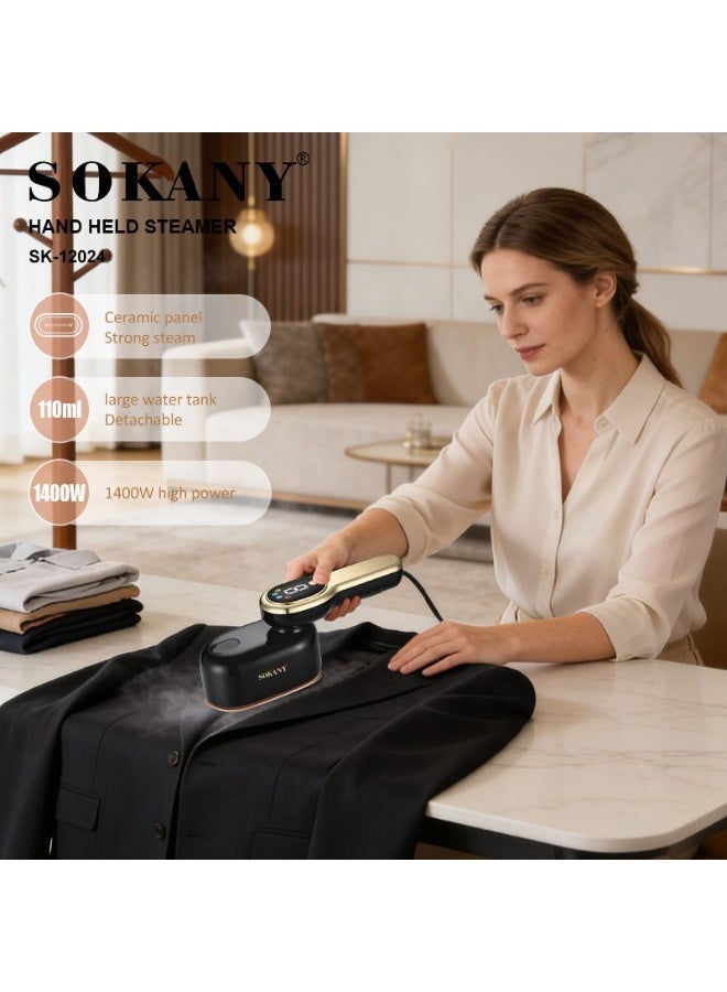 Sokany Digital Travel Steam Iron, 1400W, 110ml (SK-12024) - Image 2