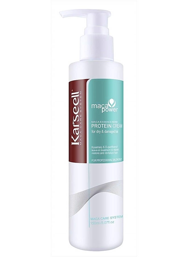 Karseell Repair Protein Cream Leave-In Conditioner Hair Treatment Herbal Essences Organic Protein Cream for Dry Damaged Hair 150ml  - Image 1