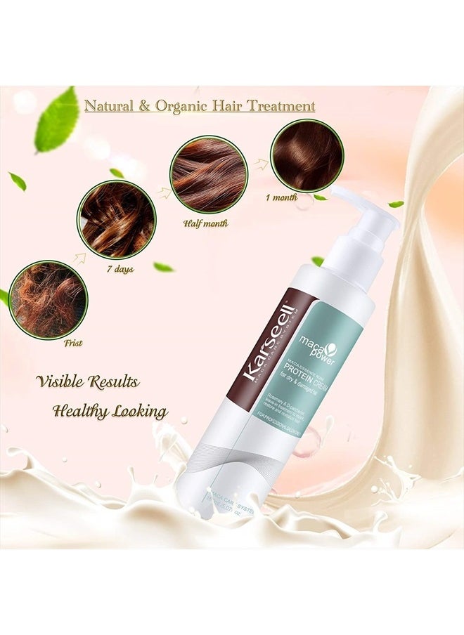 Karseell Repair Protein Cream Leave-In Conditioner Hair Treatment Herbal Essences Organic Protein Cream for Dry Damaged Hair 150ml  - Image 5