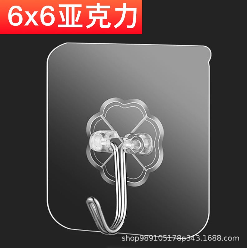 Transparent Strong Adhesive Hooks, Waterproof Wall Hangers No Drill 6x6 acrylic hook 6x6 acrylic hook