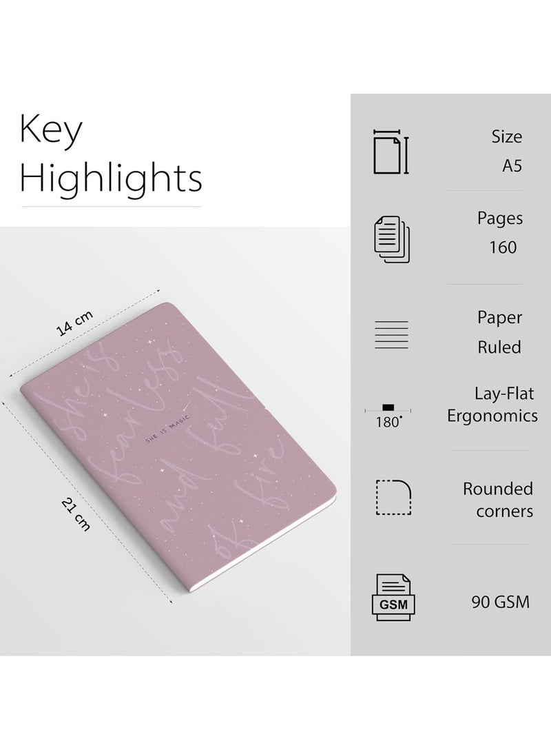 FACTOR NOTES A5 Size Softbound Ruled Notebook 160 Pages 90gsm Thickness - Image 2