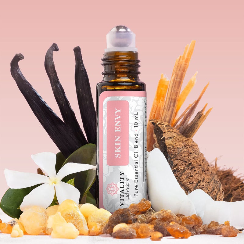 Vitality Extracts Skin Envy - Face Moisturizer Serum, Coconut Oil, Collagen, Vitamin E, Vegan, Frankincense Essential Care, Sandalwood Soothing, Clarifying, Skin Health - Image 2