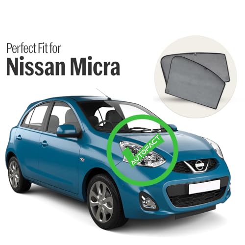 Autofact Car Sunshades for Nissan Micra, UV Protection, Useful Car Accessories, Custom fit Sun Shades for Side Windows, Set of 4 - Image 2