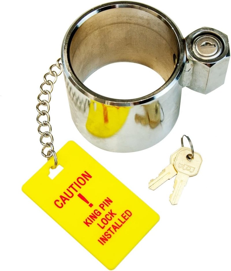 VULCAN King Pin Trailer Hitch Lock - Heavy Duty Chromed Steel - Works with RVs and Class 8 Trailers - Image 2
