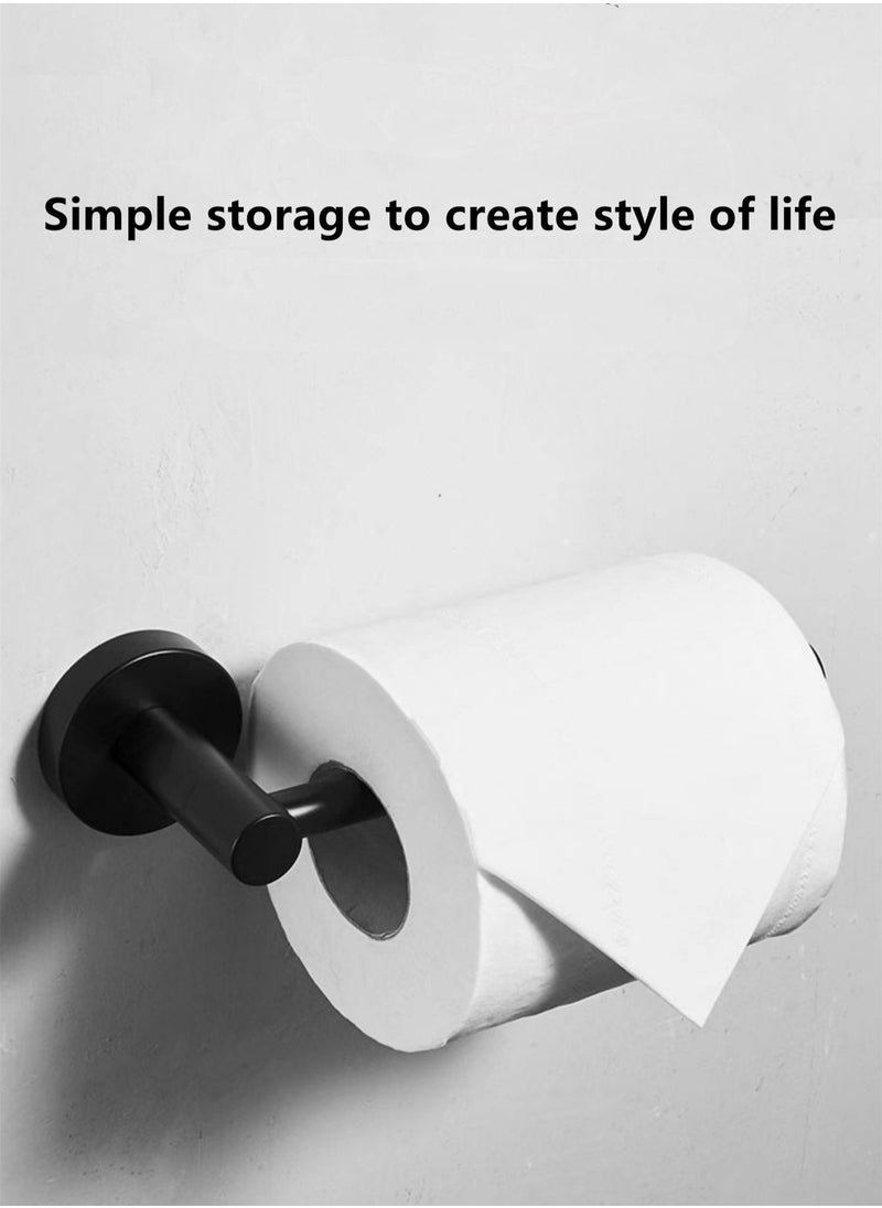 Kutis - 1-Piece Stainless Steel Paper Towel Holder, Wall Mounted Toilet Paper Rack for Bathroom No Drilling Installation Black 14.7 x 8 x 5 Centimeter - Image 1