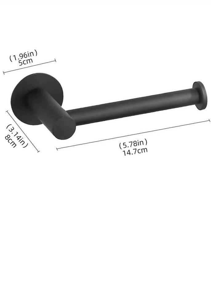 Kutis - 1-Piece Stainless Steel Paper Towel Holder, Wall Mounted Toilet Paper Rack for Bathroom No Drilling Installation Black 14.7 x 8 x 5 Centimeter - Image 1