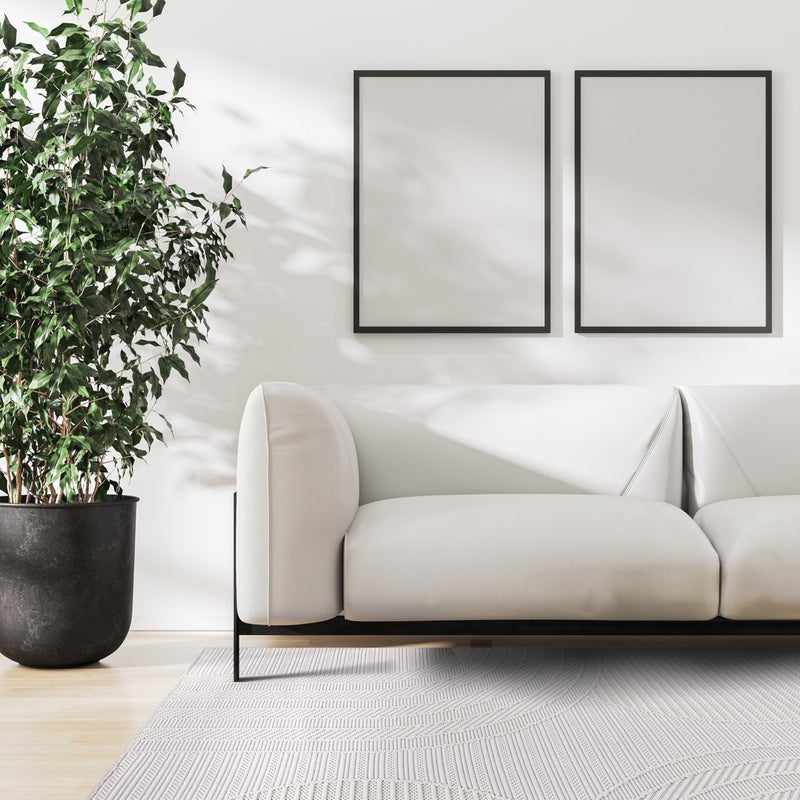 CAMILSON Micro Loop Rug 6x9 Modern Luxury Geometric Arch Area Rugs Soft High and Low Pile Stain Resistant Easy-Cleaning Non-Shedding for Living Room Office Indoor Carpet (6 x 9 / White) - Image 4