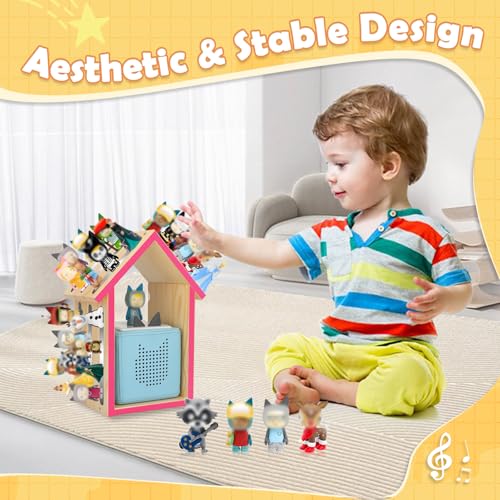 Taladad for Tonie Shelf,Tonies Storage for Creative Tonie Box 1 Toniebox 2 Magnetic Shelf for Tonie Figures,Characters,Wooden for Kids (Natural) - Image 4