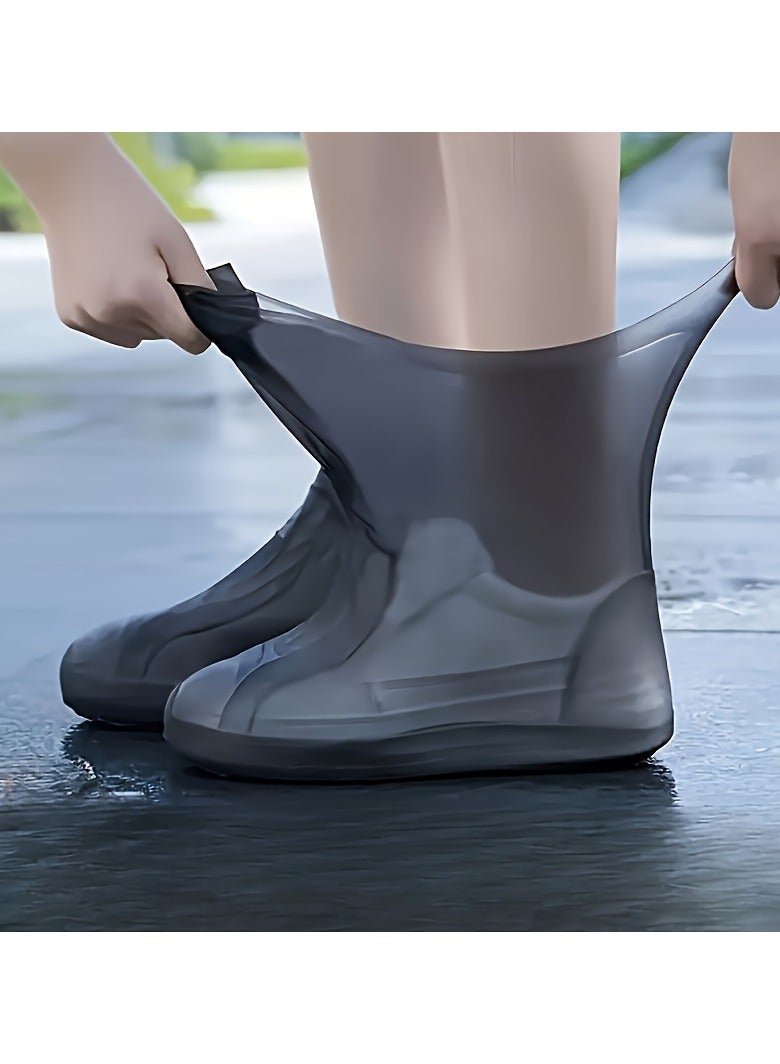Unisex Latex Rain Boots - Waterproof Slip-On Overshoes with Anti-Slip Sole, Reusable & Durable for Outdoor Activities ( Hand Wash) - Image 1