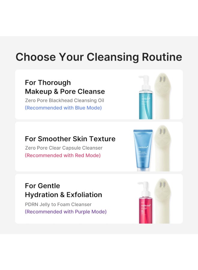 Medicube Mini Booster Pro Plus Cleansing Device Set | 2-in-1 Facial Cleansing, Skincare Device | Pore, Makeup, Excess Sebum Care | Portable Skincare Booster with 3 Modes | Korean Facial Device, Beige - Image 3