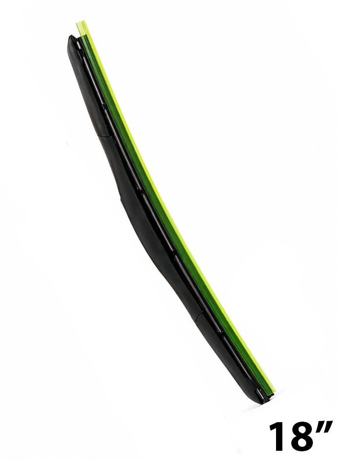 Hansa Parts 18 Inch 460mm Hybrid Windshield Wiper Blade, Universal Car Wiper Blade, Silicone Coated Rubber Windshield Cleaner, All Weather Wiper for Rain Snow Dust Fog, Quiet Streak Free Performance, Easy Install Replacement Blade ERPC-WP10228. - Image 1