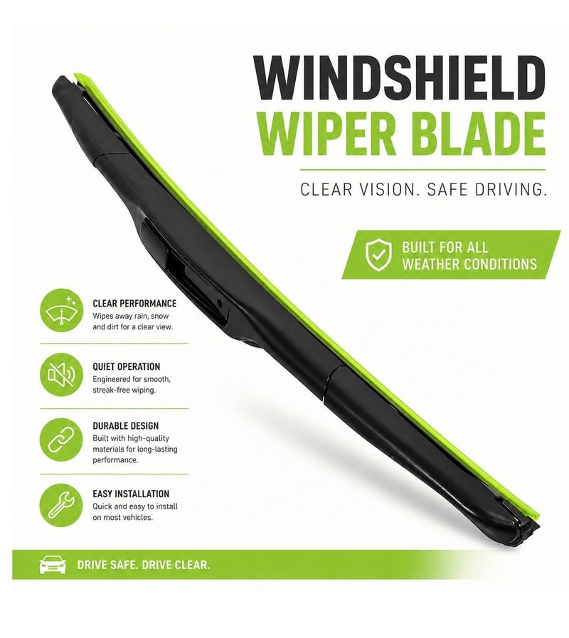 Hansa Parts 18 Inch 460mm Hybrid Windshield Wiper Blade, Universal Car Wiper Blade, Silicone Coated Rubber Windshield Cleaner, All Weather Wiper for Rain Snow Dust Fog, Quiet Streak Free Performance, Easy Install Replacement Blade ERPC-WP10228. - Image 5