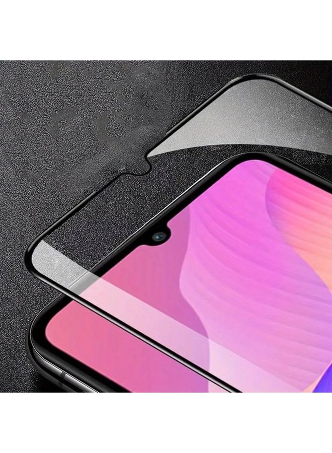 3 قطع حماية شاشة زجاجية سوداء كاملة اللصق متوافقة مع Vivo V20، مقاومة للخدوش، سهلة التركيب، سطح أملس - Image 2