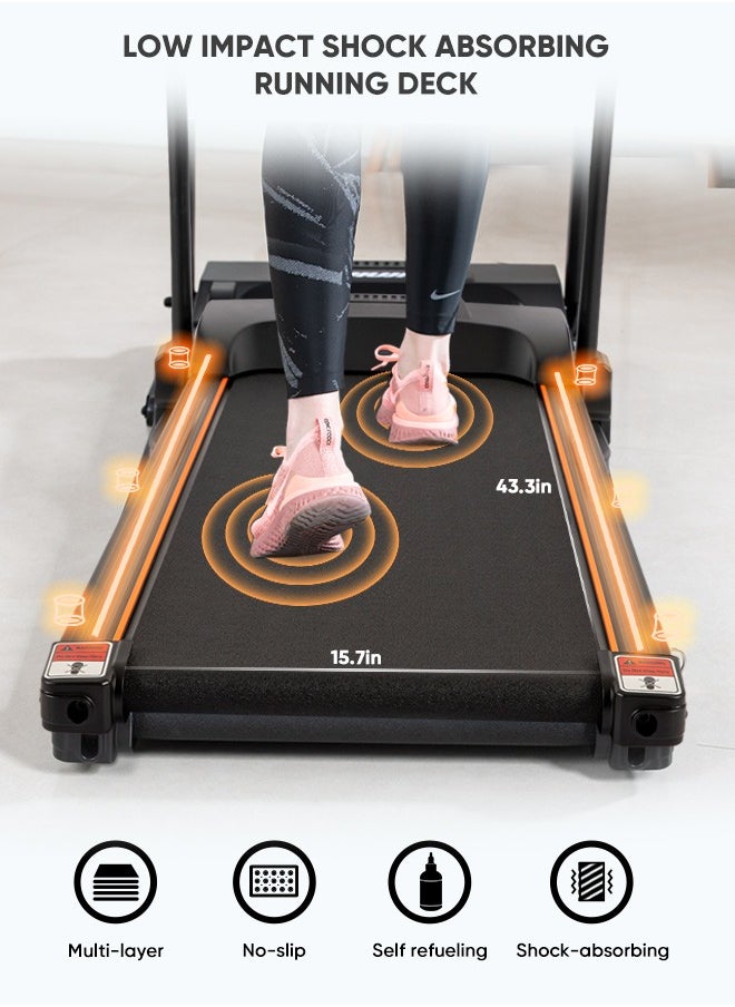 Buckman V-Jog Treadmill: Entry Level Home Treadmill, 2.0 Hp Motor, Foldable Treadmill For Home Use With Lcd, 3 Levels Incline, Low Impact Running Deck And 12 Preset Programs
