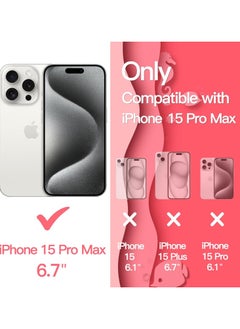 VKL Cute Case for iPhone 15 Pro Max 6.7-Inch, Wave Frame Curly Shape Shockproof Phone Cover for Women and Girls, Clear Hard PC Back (Pink)  - Image 2