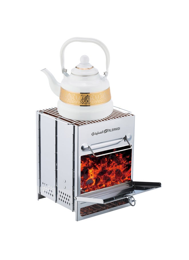 AL SANIDI Charcoal and Firewood Torch, Chef cooking stove burners, Silver, Size 21*21*27 Cm  - Image 2