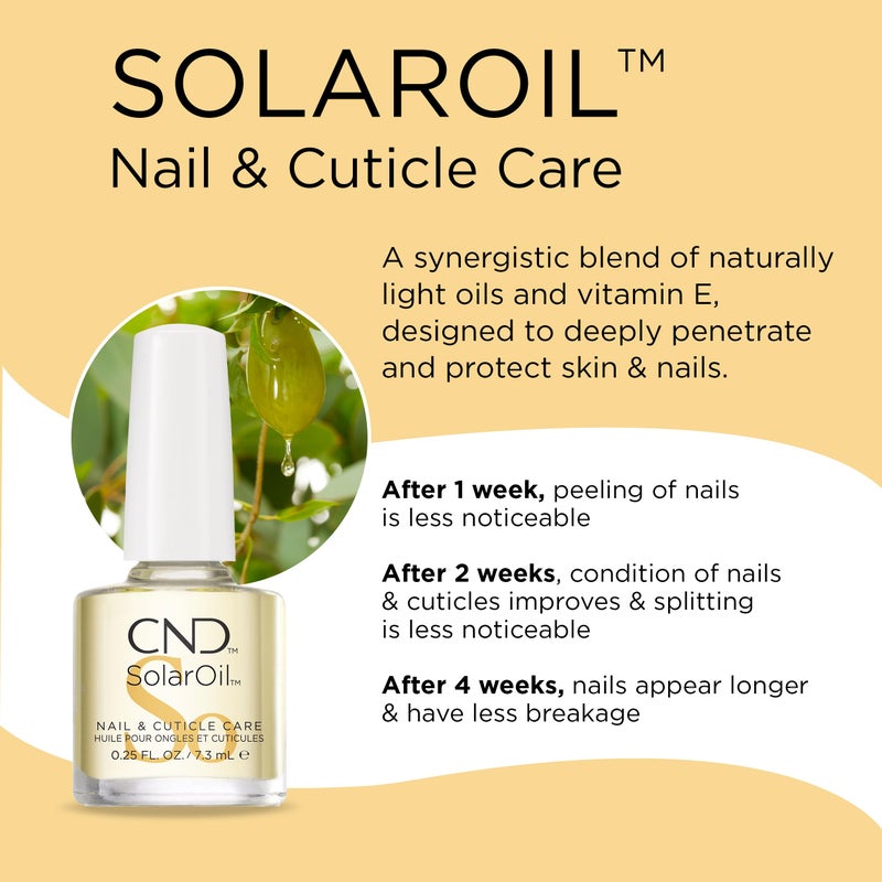 CND SolarOil Cuticle Oil, Natural Blend Of Jojoba, Vitamin E, Rice Bran and Sweet Almond Oils, Moisturizes and Conditions Skin, Pack Of 1, 0.25 Fl Oz - Image 2