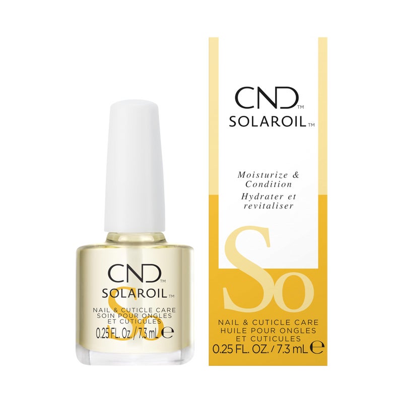 CND SolarOil Cuticle Oil, Natural Blend Of Jojoba, Vitamin E, Rice Bran and Sweet Almond Oils, Moisturizes and Conditions Skin, Pack Of 1, 0.25 Fl Oz - Image 1