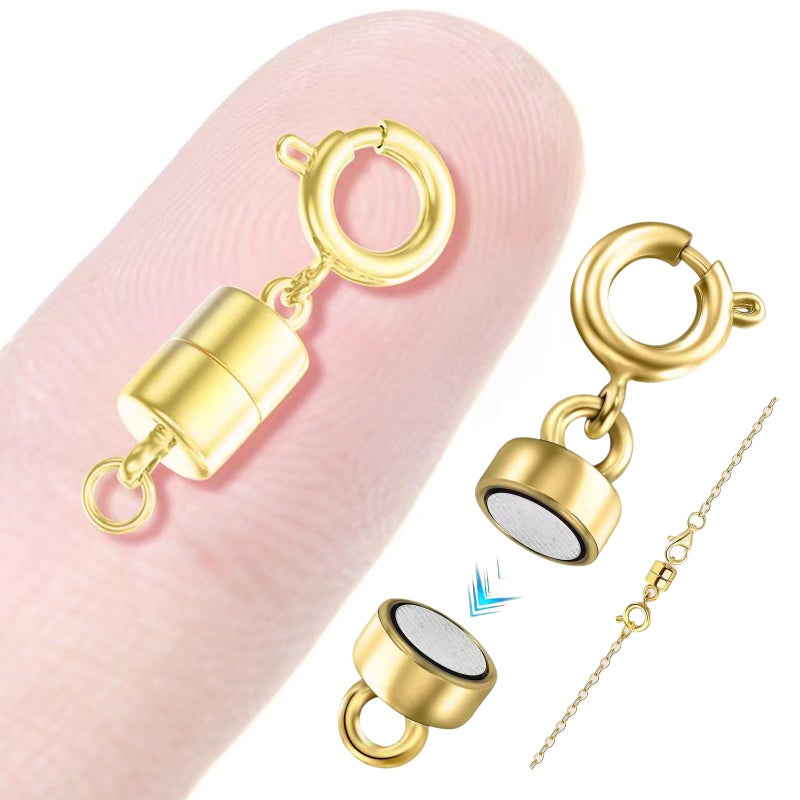 Qulltk Magnetic Necklace Clasps And Closures 18K Gold And Silver Plated Bracelet Converter Clasp Suitable For Necklaces Chain Extender - Image 2