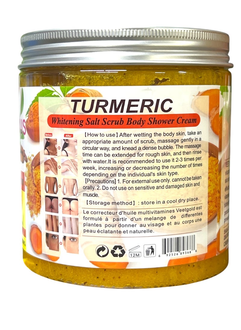 Veet gold Turmeric Super Whitening Salt Body Scrub 500g  - Image 2