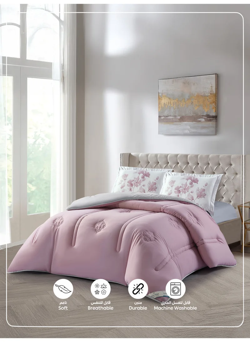 Donetella KING 3Pcs Bedding Comforter Set, King Size 240x260 cm - 3-Pcs Digital Print Quilted Bed Set, Microfiber Fabric - 1 Comforter And  2 Pillow Shams  | Best Price UAE