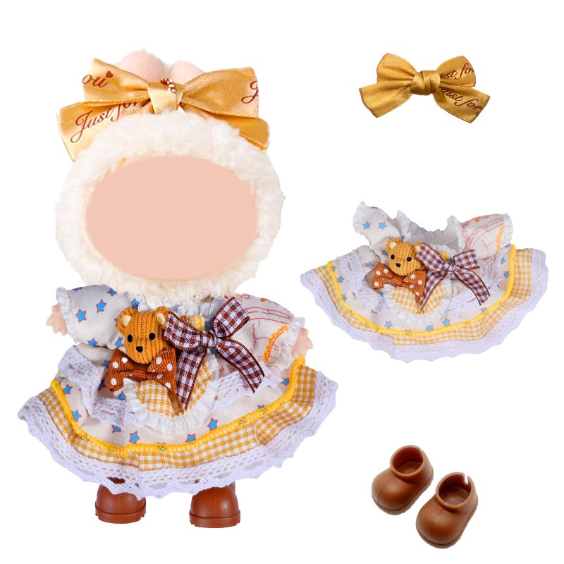 SHUOXUKE Doll Clothes Set and Accessories 2026 Stylish Exquisite Adorable Clothes Outfit for 15cm17cm with Princess DressGirls Hair Bow Shoes No Doll - Image 2