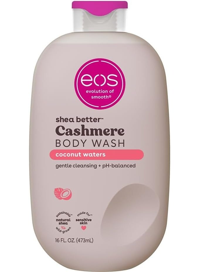 eos Shea Better Cashmere Body Wash, Coconut Waters, Moisturizing, pH Balanced Body Wash, Creamy Gel Formula, Paraben & Phthalate Free, Sensitive Skin, 16 fl oz - Image 1