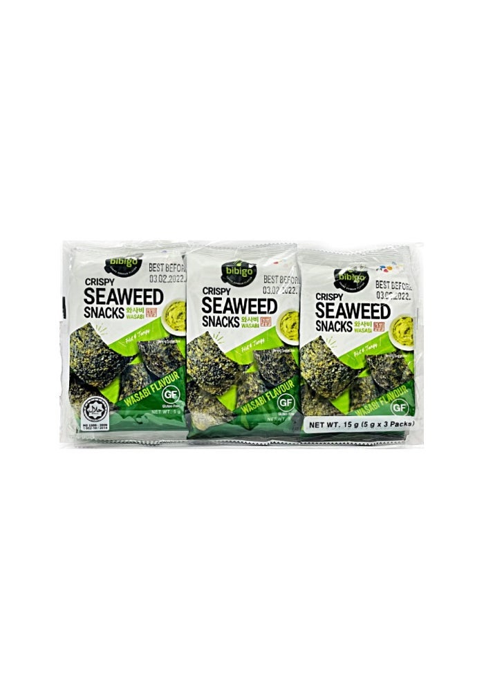 Crispy Seaweed Snacks Wasabi Flavour - 3 Packs