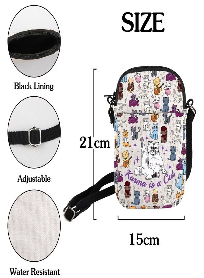 HOLLP Album Inspired Gift Cat Lover Crossbody Bag Singer Merchandise Gift Singer Inspired Small Sling Bag for Fans (Karma is Cat) - Image 2
