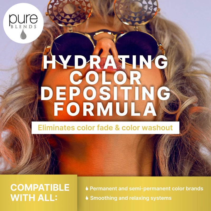 Pure Blends Sun Hydrating Color Depositing Shampoo - Brighten & Tone Faded Hair with Semi-Permanent Dye, Prevents Fade & Extends Color Service for Treated Hair 8.5 Oz. - Image 2