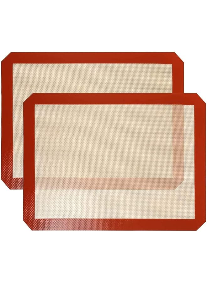 SHOWAY 2 Pack Silicone Baking Mat Non Stick Heat Resistant Premium Silicone Baking Mat For Cookies Pizzas Pretzels And More 16.5 Inch  - Image 1