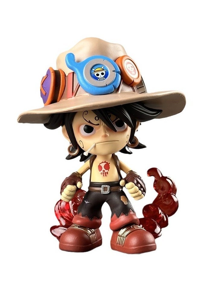 ONE PIECE GK Ultrablue Q version Ace, Portcas denim Ace animation figure ornament for fans and friends (15cm)  - Image 1