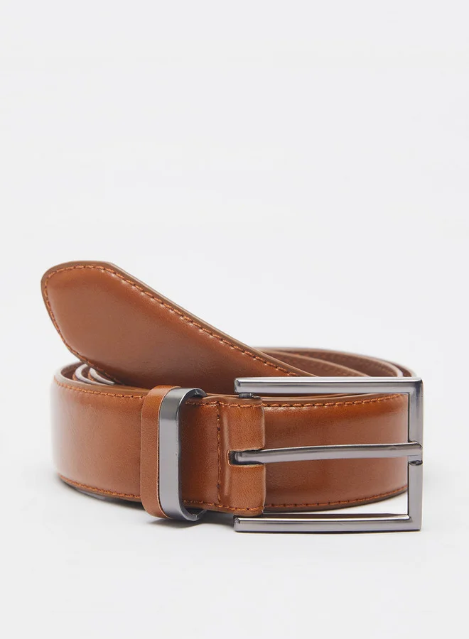 DUCHINI Solid Belt with Pin Buckle Closure
