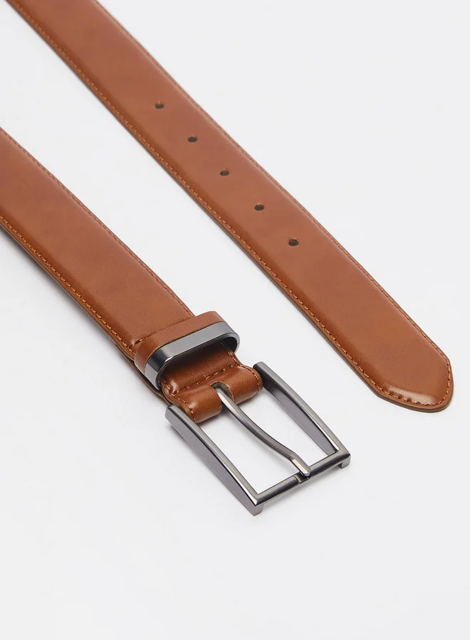 DUCHINI Solid Belt with Pin Buckle Closure