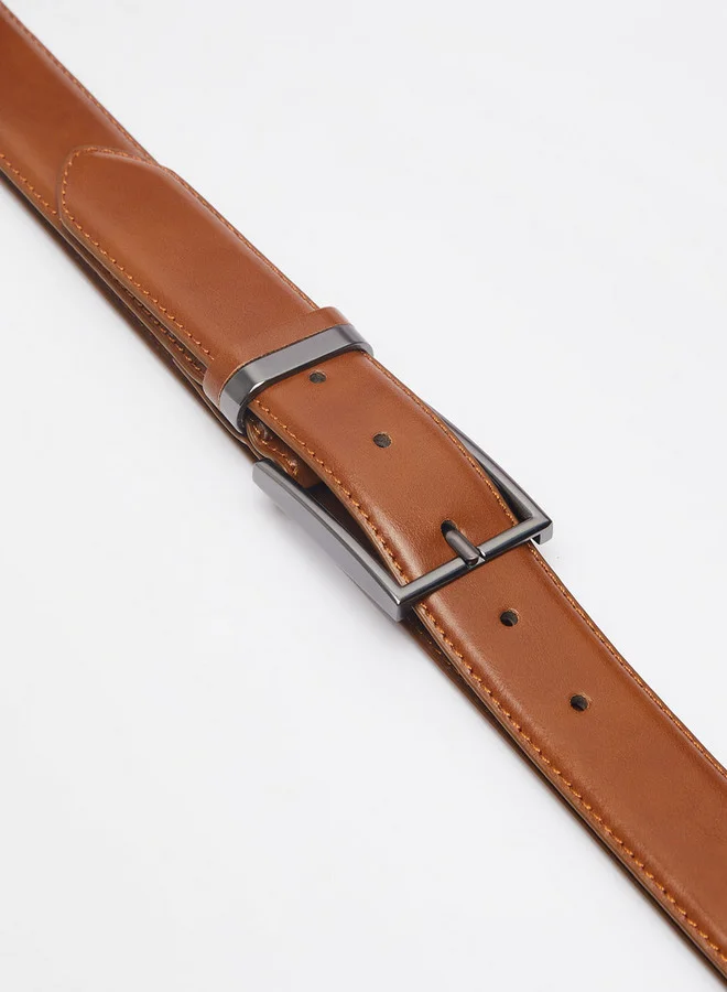 DUCHINI Solid Belt with Pin Buckle Closure