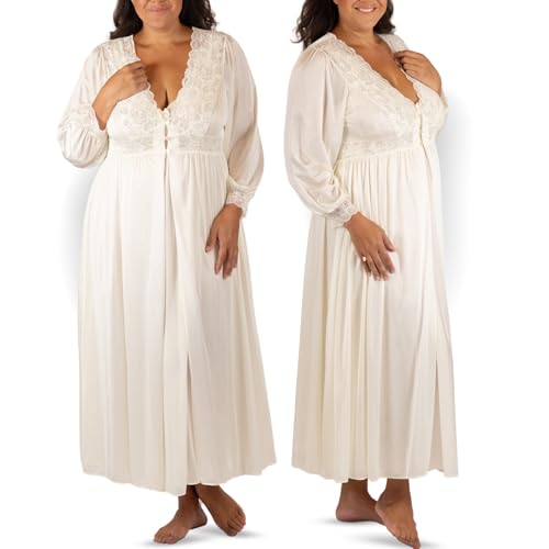 Shadowline Women's Silhouette 54" Sleeve Long Coat, Ivory, Small - Image 1