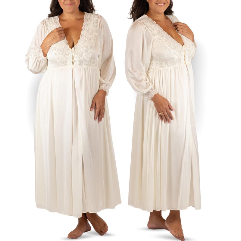 Shadowline Women's Silhouette 54" Sleeve Long Coat, Ivory, Small - Image 3