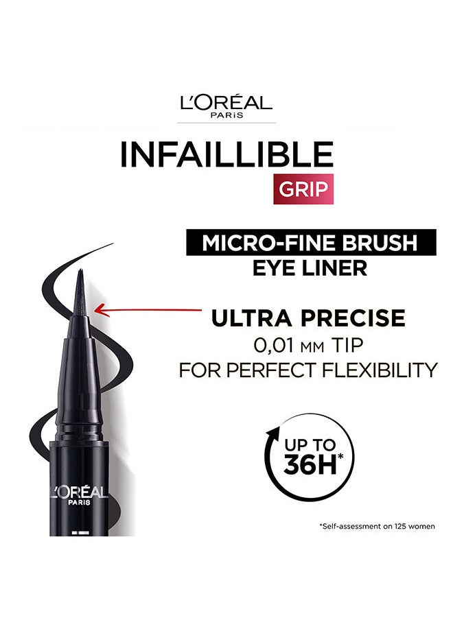 L'OREAL PARIS قلم تحديد العيون Infaillible Grip Micro Fine 0.01 ملم يدوم 36 ساعة  - Image 2