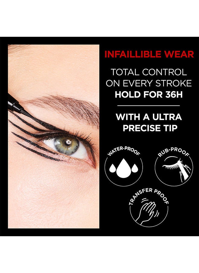 L'OREAL PARIS قلم تحديد العيون Infaillible Grip Micro Fine 0.01 ملم يدوم 36 ساعة  - Image 3