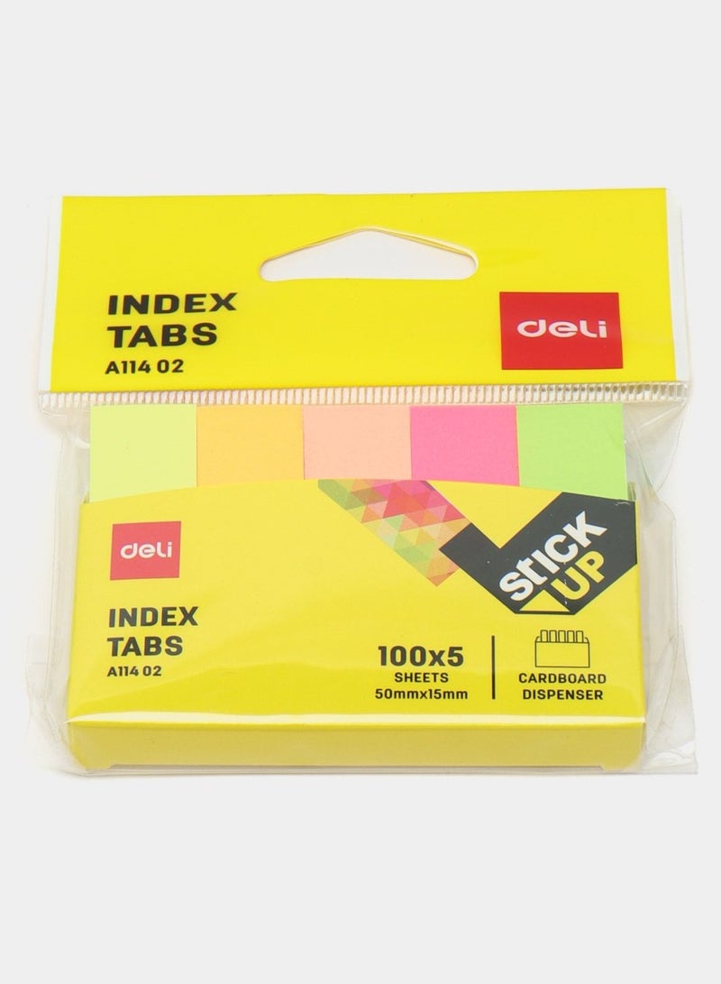 علامات تبويب فهرسة لاصقة 100 × 5 أوراق متعددة الألوان