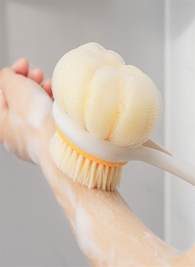 BLISSBORN 2-in-1 Body Bathing Brush with Soft Bristle and Loofah,Exfoliating and Cleansing Double Sided Bath Brush for Smooth, Glowing Skin for men & women Multicolour (Pack of 1) - Image 2