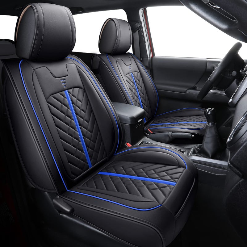 Tomatoman Toyota Tacoma Car Seat Covers Compatible with 20052015 20162023 2024 2025 Truck Access Crew Double Cab TRD Sport Offroad SR5 V6 LimitedFull SetBlackBlue