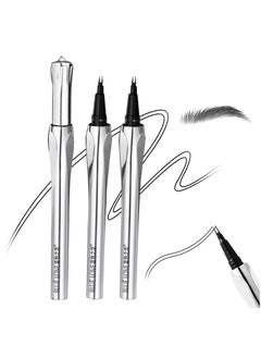 BLUE LOVE BLUE LOVE 2PCS Two Prong Eyebrow Pens for Women  Waterproof LongLasting Microblading Brow Pencils with HairLike Strokes for AllDay Eye Makeup 2PCS Grey 