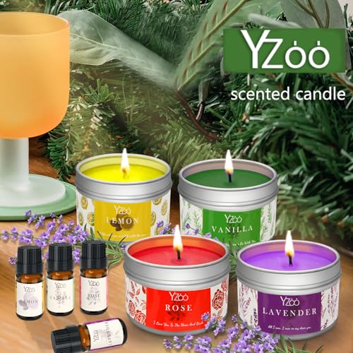 Yzoo Complete Candle Making Kits for Adults Beginners, DIY Candle Making Supplies Include Soy Wax,Wax Melter,Scents,Dyes,Wicks,Wicks Sticker,Candle Tins & More-Full Candle Maker Set - Arts & Crafts Kits - Image 2