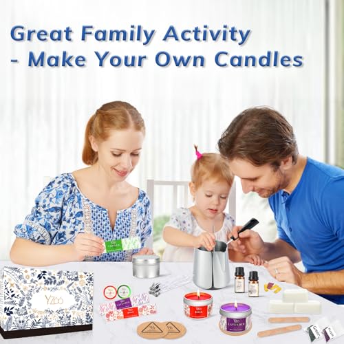 Yzoo Complete Candle Making Kits for Adults Beginners, DIY Candle Making Supplies Include Soy Wax,Wax Melter,Scents,Dyes,Wicks,Wicks Sticker,Candle Tins & More-Full Candle Maker Set - Arts & Crafts Kits - Image 3