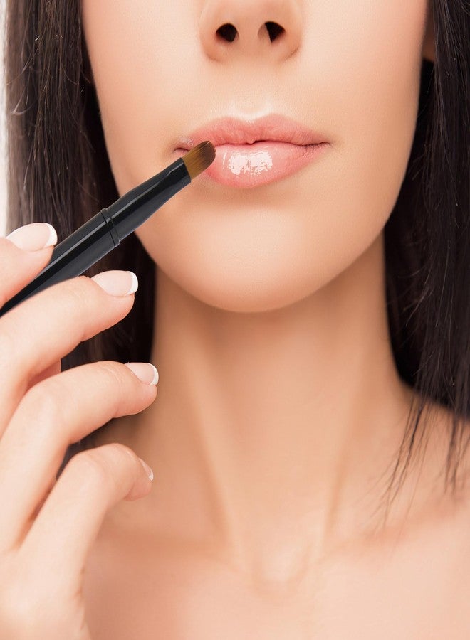 acDesign 4 Pcs Retractable Lip Brush for Lipstick - Dual Head Lipstick Brush With Cap for Women(Black) - Image 4