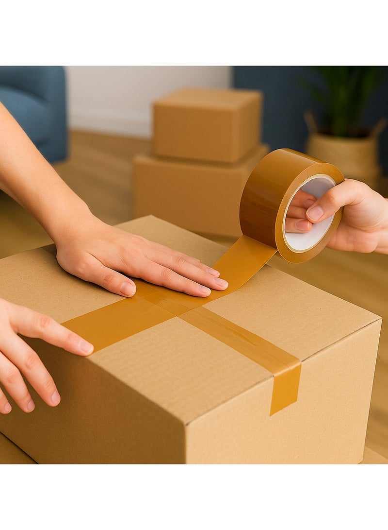 Brown Masking Tape for Packing – 90 Yards per Roll – Strong Adhesive, Heavy Duty Sealing Tape for Moving Boxes, Shipping, Storage & General Use - Image 2