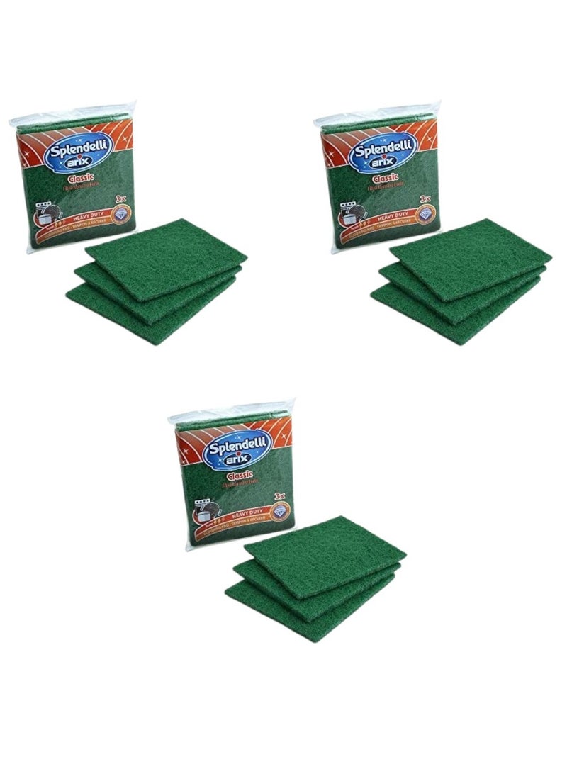 Arix-Splendelli Classic Scouring Pad – Pack of 3 x 3PCS (Total 9 Pads) | Ultimate Stainless Steel Cleaner