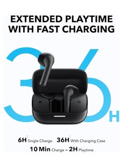 Panvil K20i, Semi-in-Ear Earbuds, Bluetooth Wireless, 36H Playtime, Fast Charge, Clear Sound, Comfortable Fit, ENC 2-Mic Clear Calls, Custom EQ, IPX5, Bluetooth 5.3, App Control (Black)  - Image 4