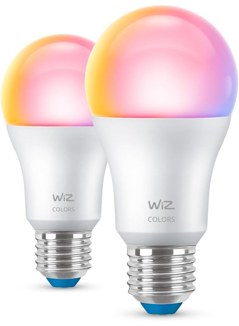 Wiz Smart LED Bulb A60 E27 (Pack of 2), 60W Equivalent 806lm (8.5W), Color Changing RGB 16M + Tunable White Warm-to-Cool, WiFi + Bluetooth, Matter Compatible, Works with Alexa/Google/Apple Home, No Hub, App & Voice Control - Image 2